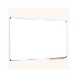 Whiteboard, 150x100 cm, mit 40 cm Ablage, Stahl weiß, 